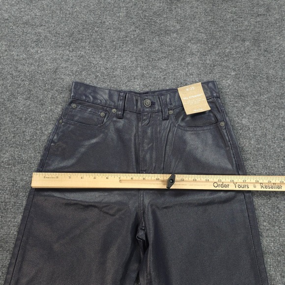 Madewell Jeans Womens 25 Midnight Blue Foil 90s Straight High Rise Casual Preppy - Picture 9 of 15